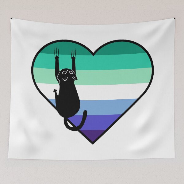Item preview, Cat Scratch Gay Flag Heart designed and sold by Kit Barrie Creations.