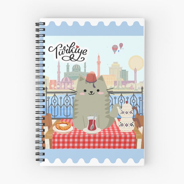 Item preview, Cat in Turkey drinking tea funny stamp  designed and sold by CafePluto.
