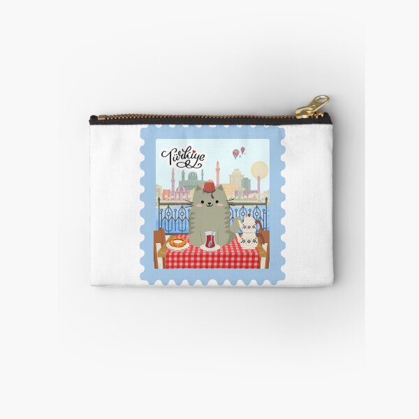 Item preview, Cat in Turkey drinking tea funny stamp  designed and sold by CafePluto.