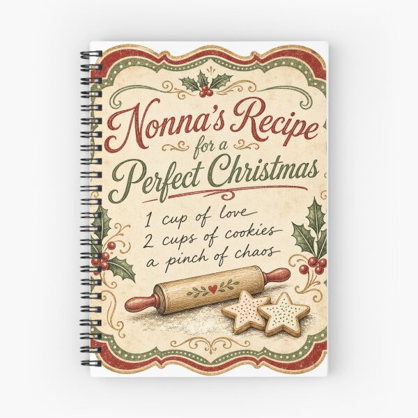 Item preview, Nonna's Recipe for a Perfect Christmas Vintage Recipe Card designed and sold by BoosterShop.