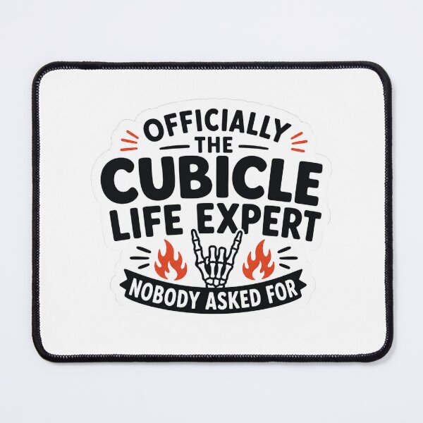 Item preview, Officially The Cubicle Life Expert Skeleton Hand Funny Office Work Sarcastic Quote designed and sold by raedattia.