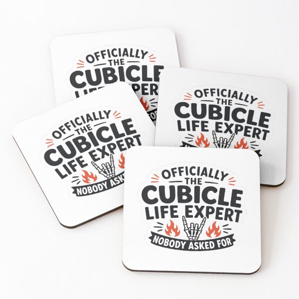 Item preview, Officially The Cubicle Life Expert Skeleton Hand Funny Office Work Sarcastic Quote designed and sold by raedattia.