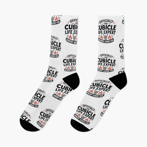 Item preview, Officially The Cubicle Life Expert Skeleton Hand Funny Office Work Sarcastic Quote designed and sold by raedattia.