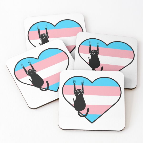Item preview, Cat Scratch Transgender Flag Heart designed and sold by Kit Barrie Creations.