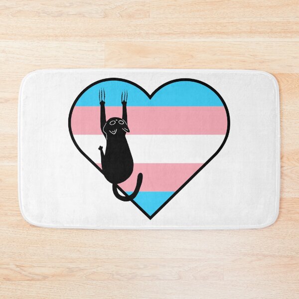 Item preview, Cat Scratch Transgender Flag Heart designed and sold by Kit Barrie Creations.