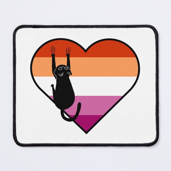 Item preview, Cat Scratch Lesbian Flag Heart designed and sold by Kit Barrie Creations.