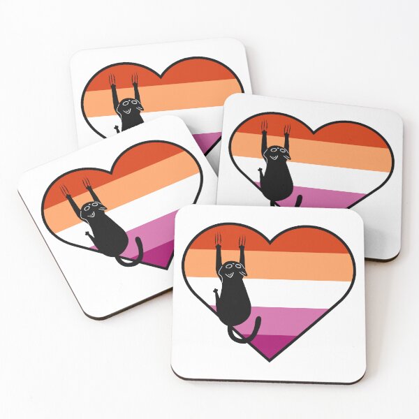 Item preview, Cat Scratch Lesbian Flag Heart designed and sold by Kit Barrie Creations.