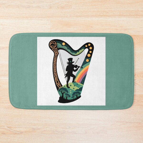 Item preview, Celtic Leprechaun Fiddle Silhouette Irish Folklore Art designed and sold by designscreators.