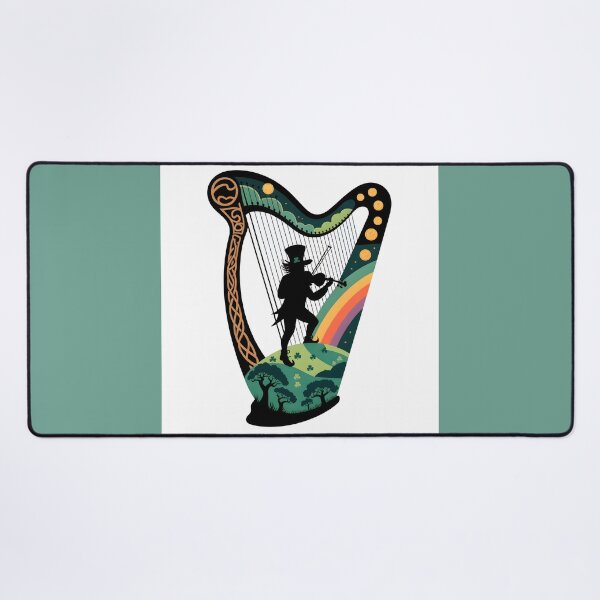 Item preview, Celtic Leprechaun Fiddle Silhouette Irish Folklore Art designed and sold by designscreators.