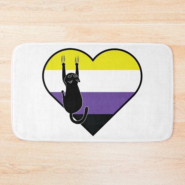 Item preview, Cat Scratch Nonbinary Flag Heart designed and sold by Kit Barrie Creations.
