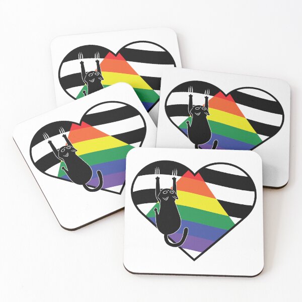 Item preview, Cat Scratch Queer Ally Flag Heart designed and sold by Kit Barrie Creations.