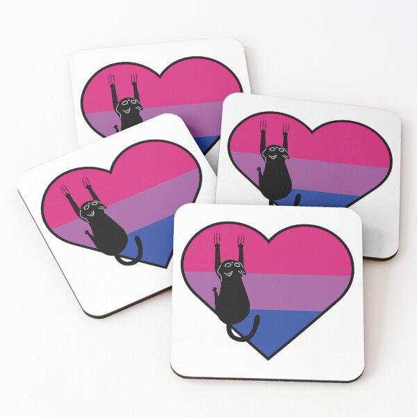 Item preview, Cat Scratch Bisexual Flag Heart designed and sold by Kit Barrie Creations.