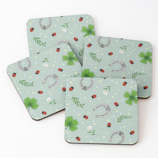 Item preview, Good Luck and Ladybugs - Whimsical Seamless Pattern designed and sold by BHDigitalArt.