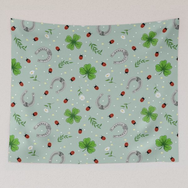 Item preview, Good Luck and Ladybugs - Whimsical Seamless Pattern designed and sold by BHDigitalArt.