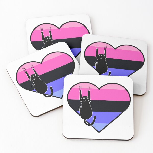 Item preview, Cat Scratch Omnisexual Flag Heart designed and sold by Kit Barrie Creations.