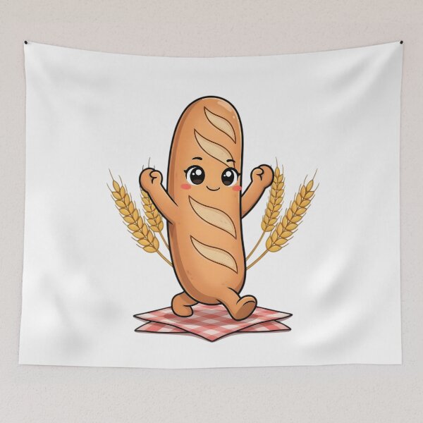 Item preview, Cute Kawaii French Baguette Bread Sticker designed and sold by ChibiPCStudio.