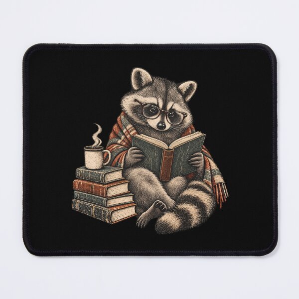 Item preview, Vintage Reading Raccoon – Book Lover Illustration designed and sold by good vibes clothing.