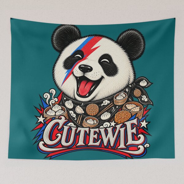 Item preview, CUTEWIE Panda Dim Sum - Ziggy Stardust Panda Foodie Rock Poster designed and sold by BRTHRCNK01.