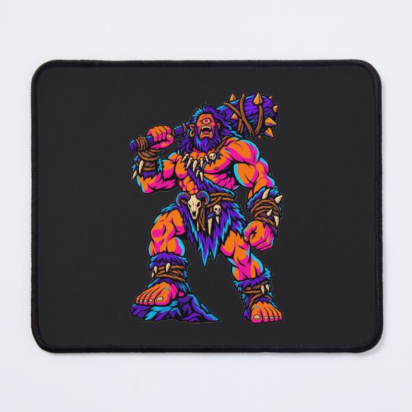 Item preview, Neon Cyclops Barbarian – One-Eyed Giant with Spiked Club designed and sold by KungPowUnicorn.