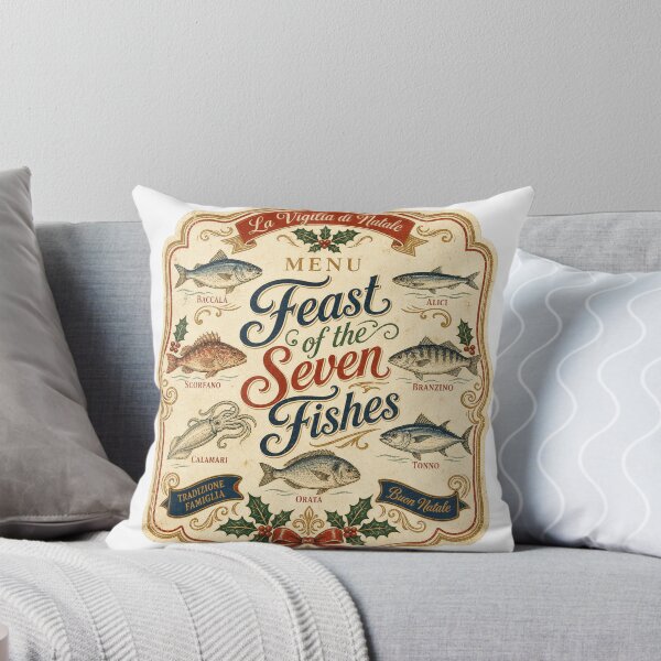 Item preview, Feast of the Seven Fishes Vintage Italian Christmas Eve Menu designed and sold by BoosterShop.