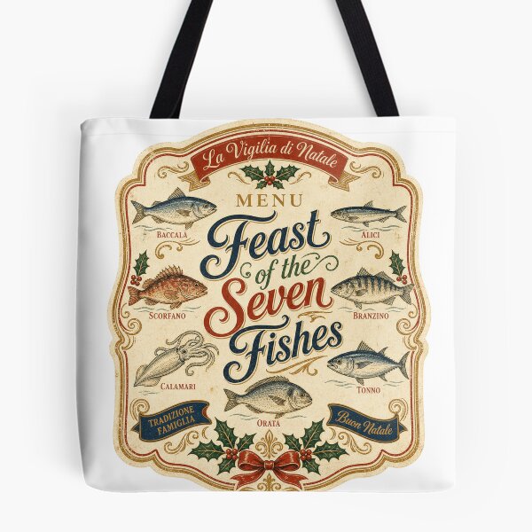 Item preview, Feast of the Seven Fishes Vintage Italian Christmas Eve Menu designed and sold by BoosterShop.