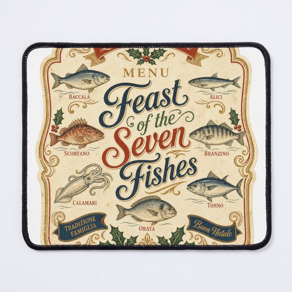 Item preview, Feast of the Seven Fishes Vintage Italian Christmas Eve Menu designed and sold by BoosterShop.