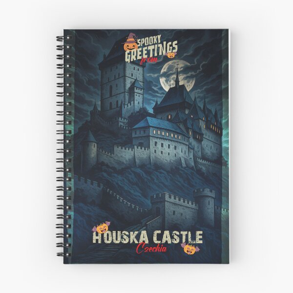 Item preview, Spooky Vintage Travel Art – Houska Castle Czechia - Halloween 2026 designed and sold by Earth Celebration Designs.