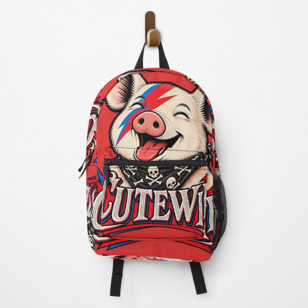 Item preview, CUTEWIE Pig Ziggy Stardust - Bowie Pig Rock Skull Bandana Poster designed and sold by BRTHRCNK01.