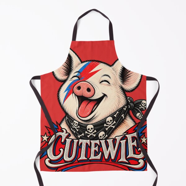 Item preview, CUTEWIE Pig Ziggy Stardust - Bowie Pig Rock Skull Bandana Poster designed and sold by BRTHRCNK01.