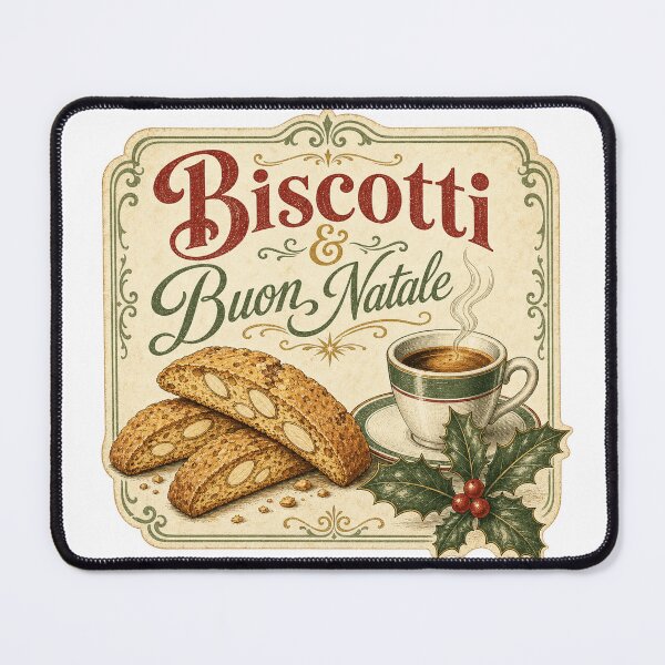 Item preview, Biscotti and Buon Natale Vintage Italian Christmas Coffee Design designed and sold by BoosterShop.