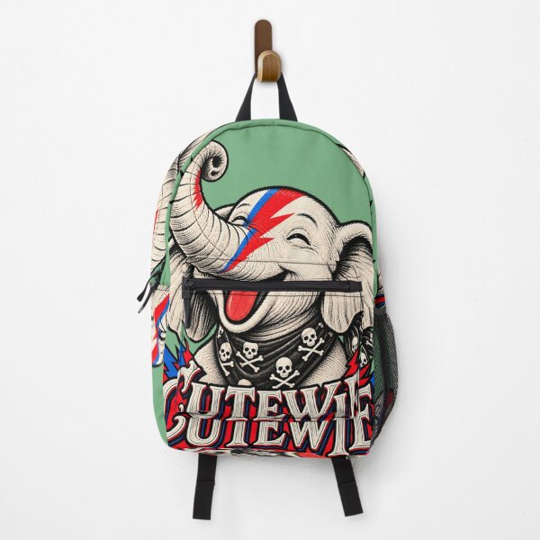 Item preview, CUTEWIE Elephant Ziggy Stardust - Baby Elephant Rock Skull Bandana Poster designed and sold by BRTHRCNK01.