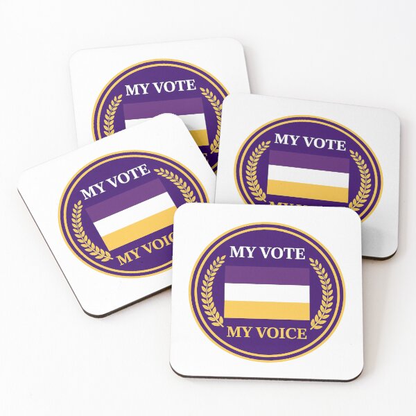Item preview, My Vote My Voice Suffragette Colors Purple White Gold Voting design  designed and sold by Clear Vibe.