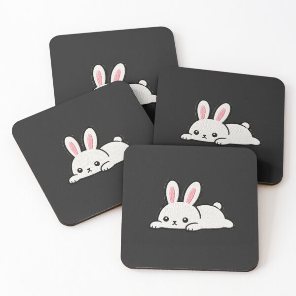 Item preview, Lazy Rabbit Lying Down Kawaii Embroidery Patch designed and sold by ColorSplash123.