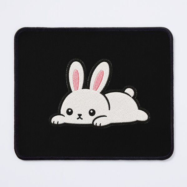 Item preview, Lazy Rabbit Lying Down Kawaii Embroidery Patch designed and sold by ColorSplash123.