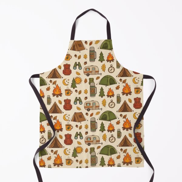 Item preview, Retro Hand Drawn Camping and Hiking Seamless Pattern designed and sold by GabeMountainArt.