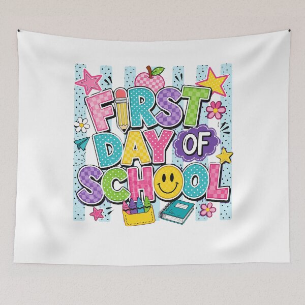 Item preview, First Day of School Colorful Teacher Student designed and sold by Merchrise.
