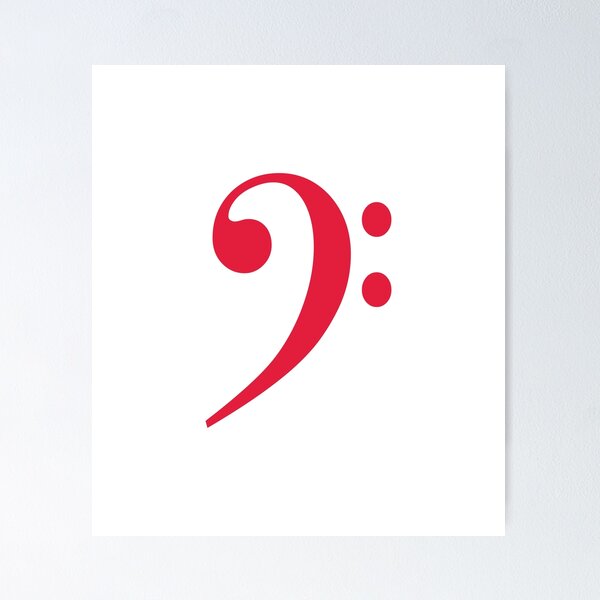 Item preview, Bass clef red designed and sold by Inspirationmotivation.