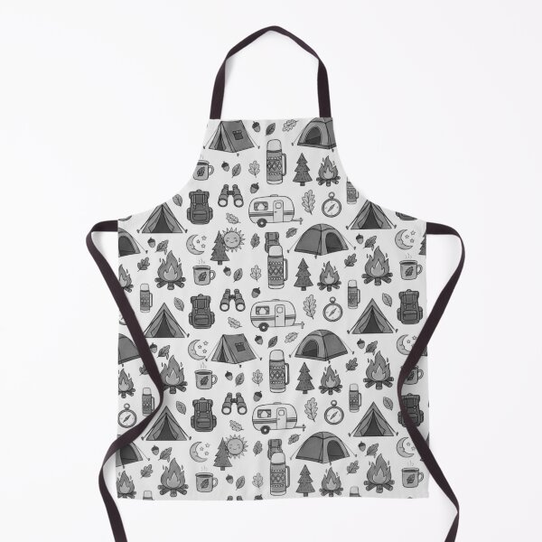 Item preview, Retro Hand Drawn Camping and Hiking Seamless Pattern designed and sold by GabeMountainArt.