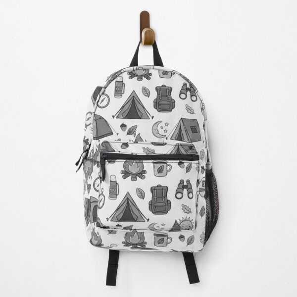 Item preview, Retro Hand Drawn Camping and Hiking Seamless Pattern designed and sold by GabeMountainArt.