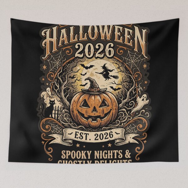 Item preview, Vintage Halloween 2026 Pumpkin Witch Spooky Delights designed and sold by DarkOriginArts.