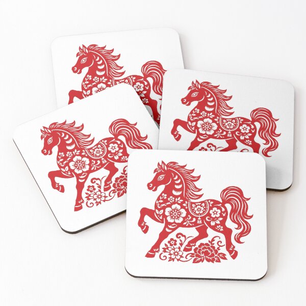 Item preview, Chinese Paper Cut Inspired Horse Art designed and sold by Myra365Art.