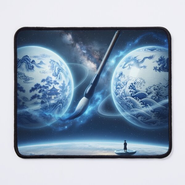 Item preview, Cosmic Porcelain: The Blue & White Uranus & Neptune designed and sold by SOOstudio73.
