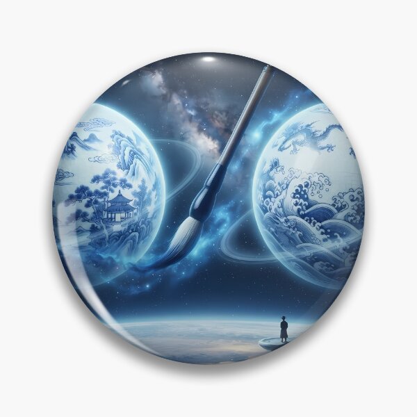 Item preview, Cosmic Porcelain: The Blue & White Uranus & Neptune designed and sold by SOOstudio73.