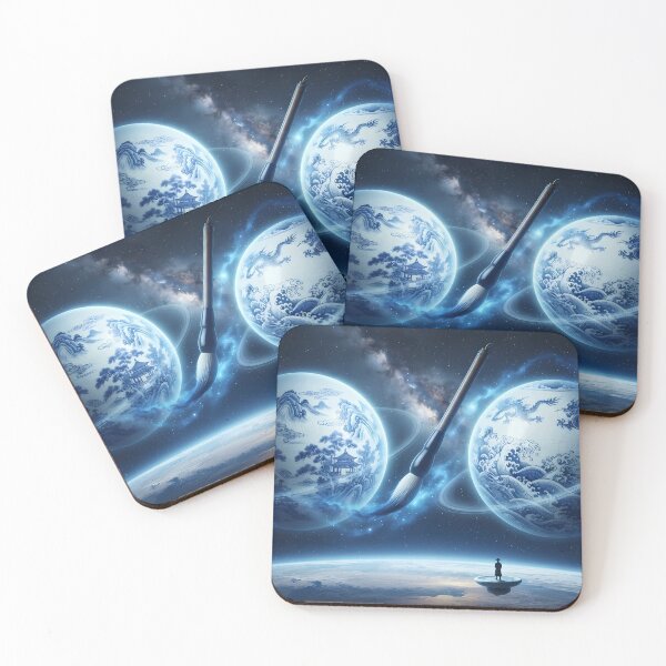 Item preview, Cosmic Porcelain: The Blue & White Uranus & Neptune designed and sold by SOOstudio73.