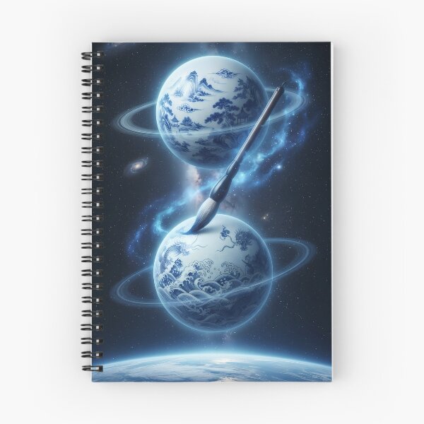 Item preview, Cosmic Porcelain: The Blue & White Uranus & Neptune designed and sold by SOOstudio73.