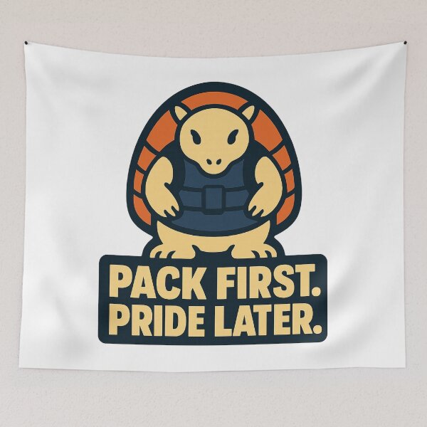 Item preview, Armadillo Rucker Pack First Pride Later Rucking Graphic designed and sold by Ainbowz-Artwork.