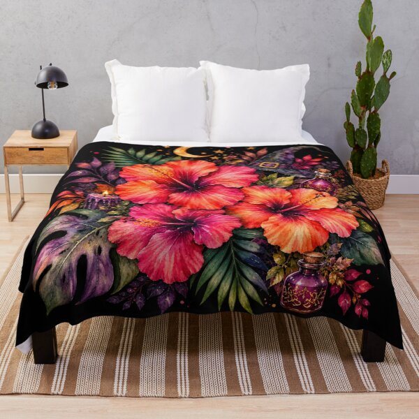 Item preview, Witchy Tropical Hibiscus | Dark Botanical Halloween Art designed and sold by IamNolmo.