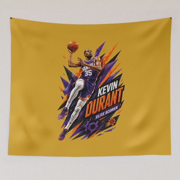 Artikelvorschau, Kevin Durant Phoenix Suns 35 – KD Elite Scorer Low Poly Basketball Art entworfen und verkauft von FutureTraveller.