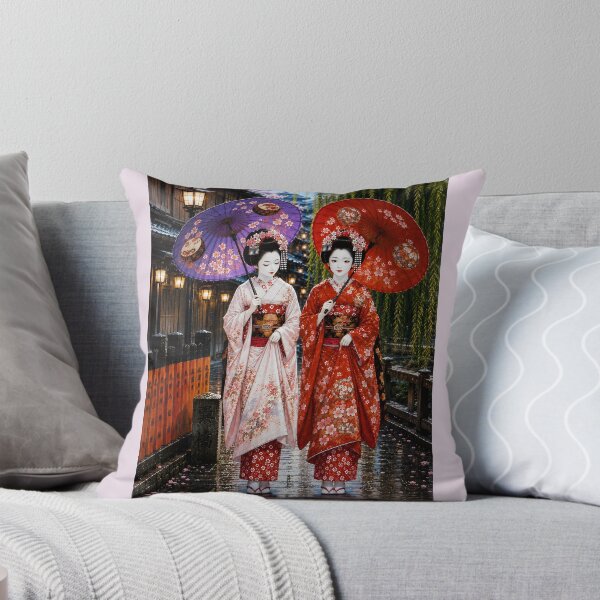 Item preview, Two Maiko Under Traditional Japanese Umbrellas designed and sold by Kurekou Lab.