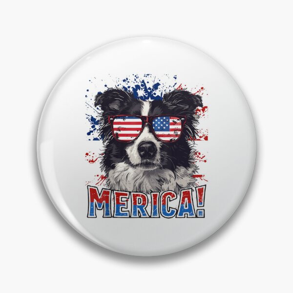 Artikelvorschau, 4. Juli, Amerika, Border Collie, Hund, USA-Flagge, Kinder, Männer, Frauen, Top-Meme entworfen und verkauft von YasuoShop.